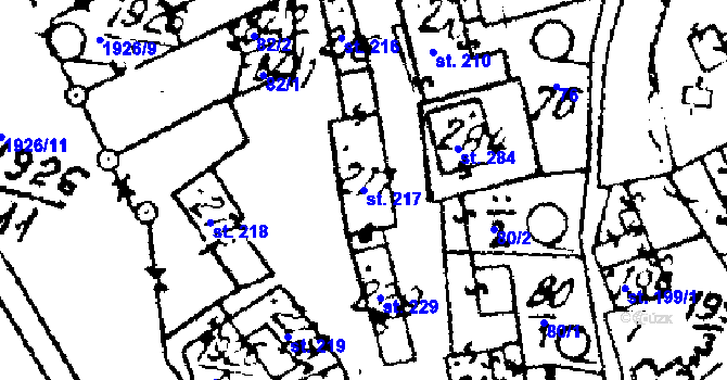 Parcela st. 217 v KÚ Luleč, Katastrální mapa