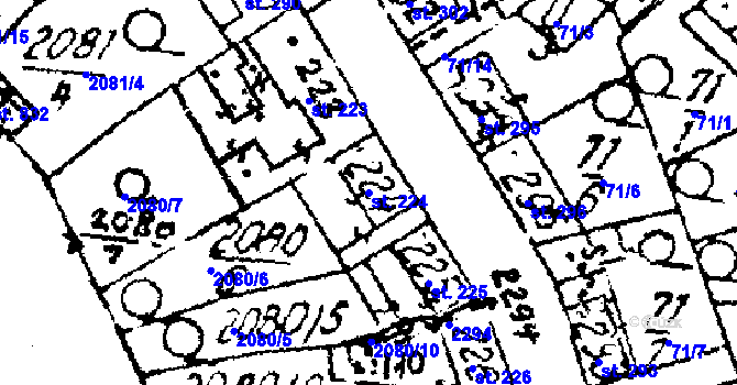 Parcela st. 224 v KÚ Luleč, Katastrální mapa