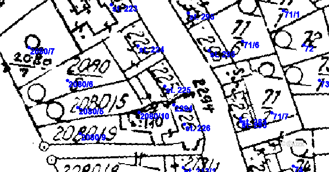 Parcela st. 225 v KÚ Luleč, Katastrální mapa