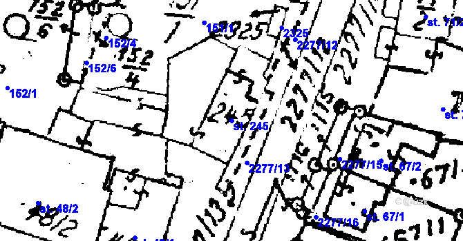 Parcela st. 245 v KÚ Luleč, Katastrální mapa