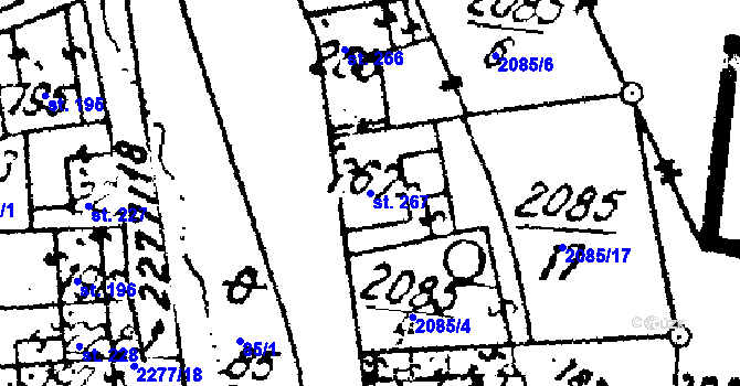 Parcela st. 267 v KÚ Luleč, Katastrální mapa