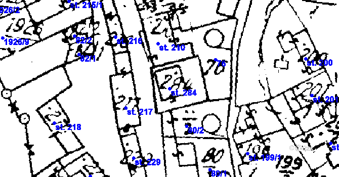 Parcela st. 284 v KÚ Luleč, Katastrální mapa