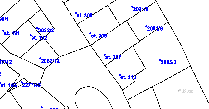 Parcela st. 307 v KÚ Luleč, Katastrální mapa