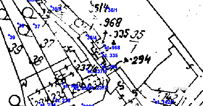 Parcela st. 335 v KÚ Luleč, Katastrální mapa