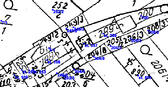 Parcela st. 347 v KÚ Luleč, Katastrální mapa