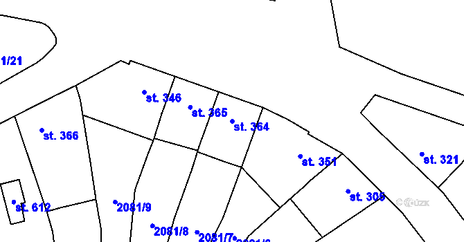 Parcela st. 364 v KÚ Luleč, Katastrální mapa