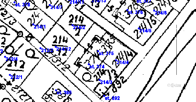 Parcela st. 375 v KÚ Luleč, Katastrální mapa
