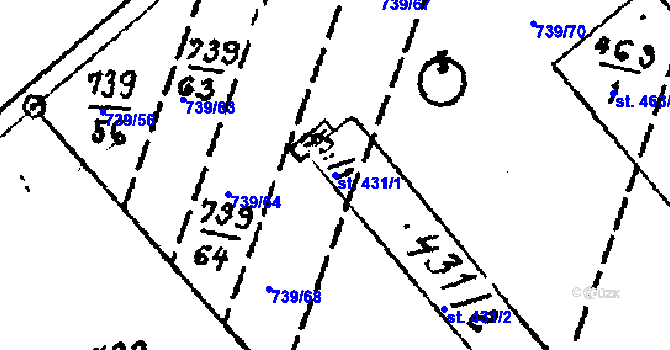 Parcela st. 431/1 v KÚ Luleč, Katastrální mapa