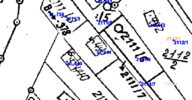 Parcela st. 441 v KÚ Luleč, Katastrální mapa