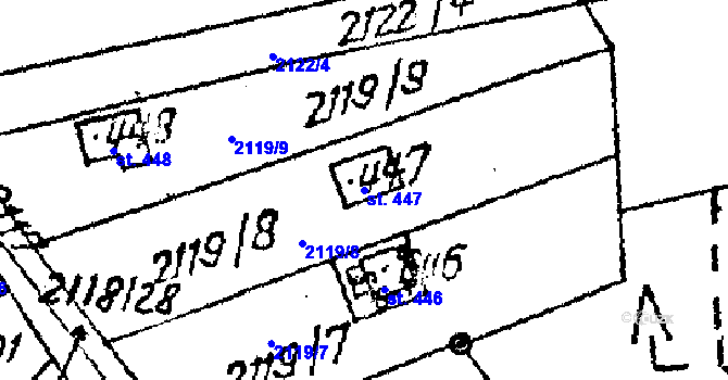 Parcela st. 447 v KÚ Luleč, Katastrální mapa