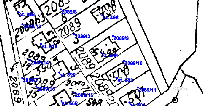 Parcela st. 499 v KÚ Luleč, Katastrální mapa