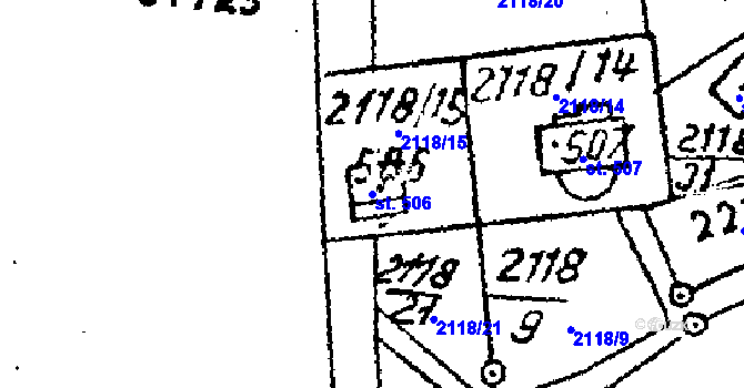 Parcela st. 506 v KÚ Luleč, Katastrální mapa