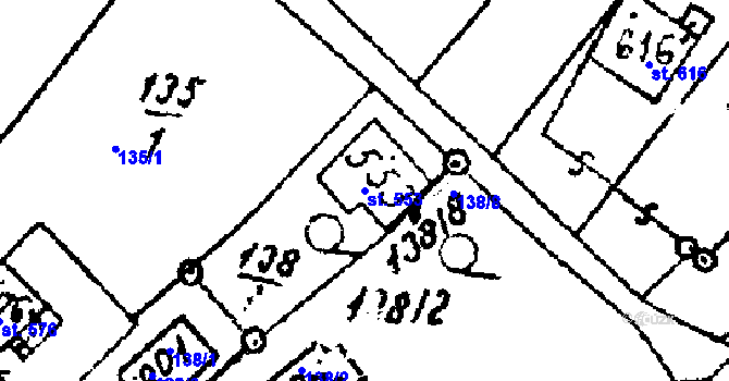 Parcela st. 553 v KÚ Luleč, Katastrální mapa