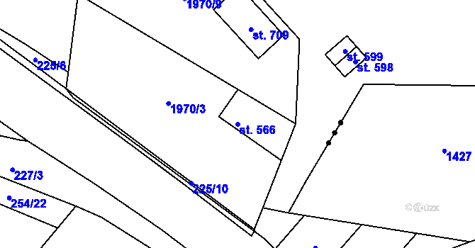 Parcela st. 566 v KÚ Luleč, Katastrální mapa