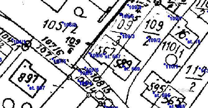 Parcela st. 567 v KÚ Luleč, Katastrální mapa