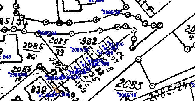 Parcela st. 608 v KÚ Luleč, Katastrální mapa