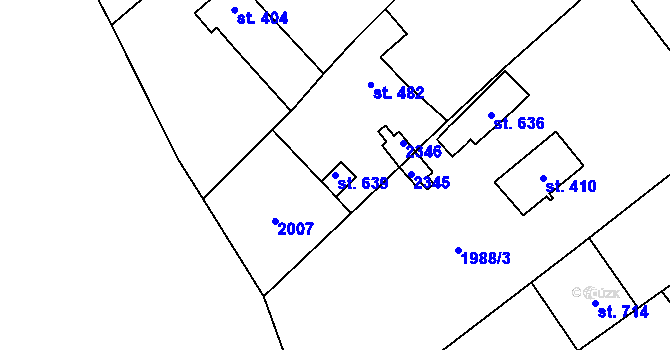 Parcela st. 639 v KÚ Luleč, Katastrální mapa