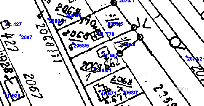 Parcela st. 662 v KÚ Luleč, Katastrální mapa