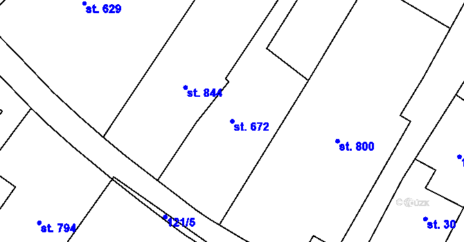 Parcela st. 672 v KÚ Luleč, Katastrální mapa