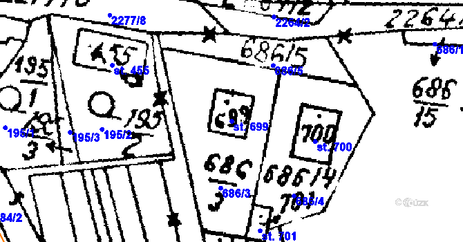 Parcela st. 699 v KÚ Luleč, Katastrální mapa