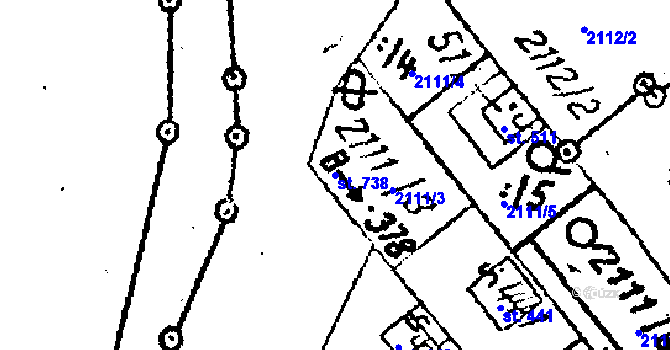 Parcela st. 738 v KÚ Luleč, Katastrální mapa