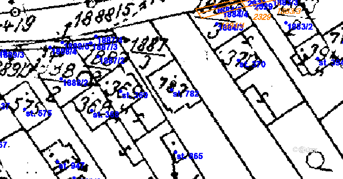 Parcela st. 782 v KÚ Luleč, Katastrální mapa