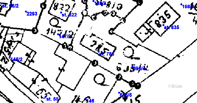 Parcela st. 785 v KÚ Luleč, Katastrální mapa