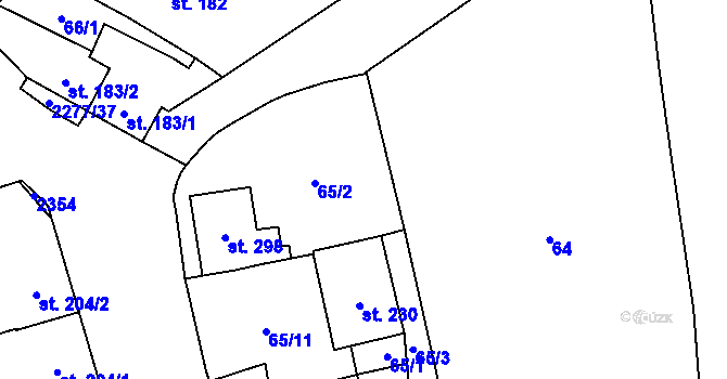 Parcela st. 65/4 v KÚ Luleč, Katastrální mapa