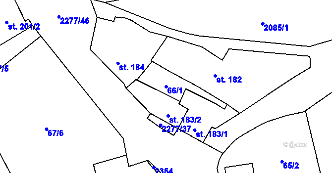 Parcela st. 66/1 v KÚ Luleč, Katastrální mapa