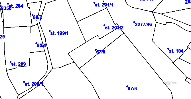 Parcela st. 67/5 v KÚ Luleč, Katastrální mapa