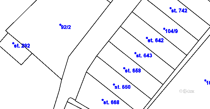 Parcela st. 104/20 v KÚ Luleč, Katastrální mapa