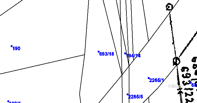 Parcela st. 693/18 v KÚ Luleč, Katastrální mapa