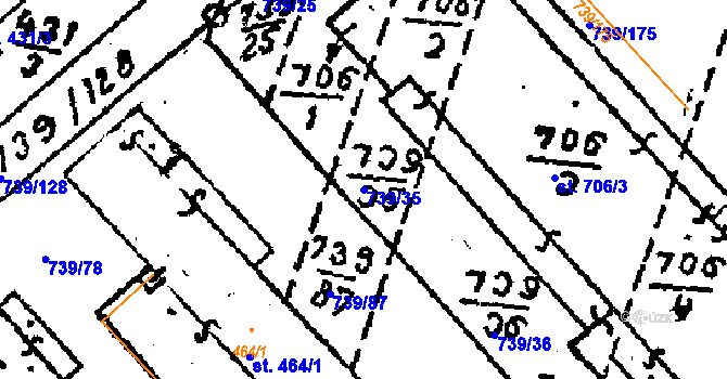 Parcela st. 739/35 v KÚ Luleč, Katastrální mapa