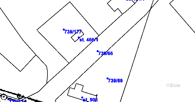 Parcela st. 739/66 v KÚ Luleč, Katastrální mapa