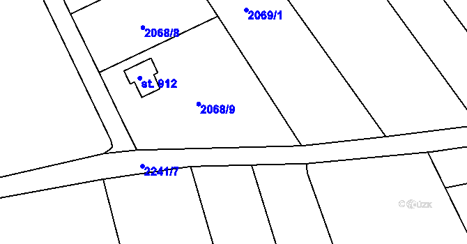 Parcela st. 2068/10 v KÚ Luleč, Katastrální mapa
