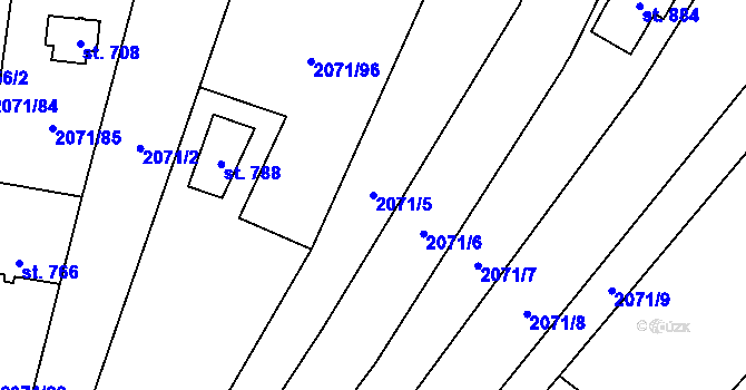 Parcela st. 2071/5 v KÚ Luleč, Katastrální mapa