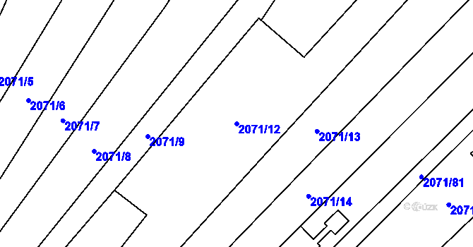 Parcela st. 2071/12 v KÚ Luleč, Katastrální mapa
