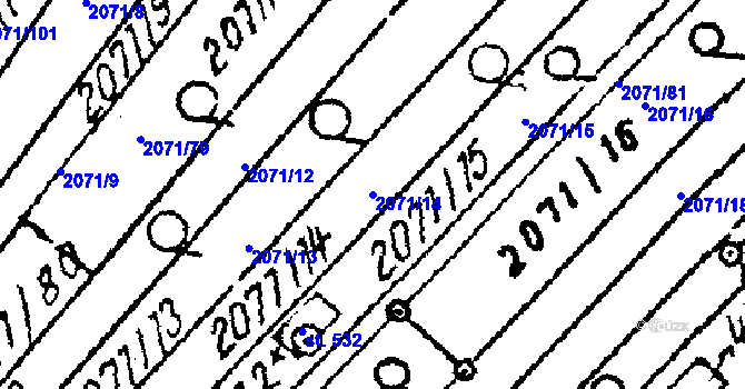 Parcela st. 2071/14 v KÚ Luleč, Katastrální mapa