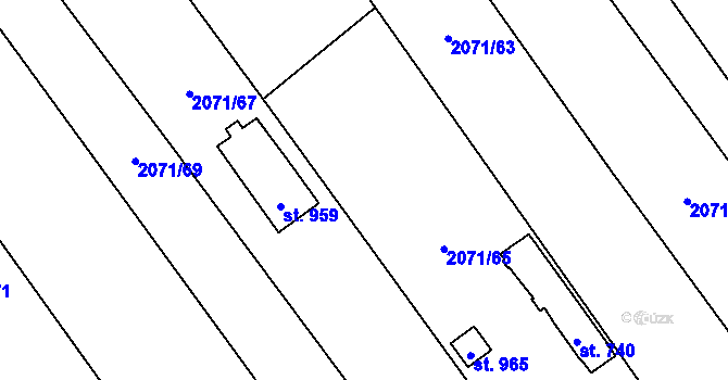 Parcela st. 2071/66 v KÚ Luleč, Katastrální mapa