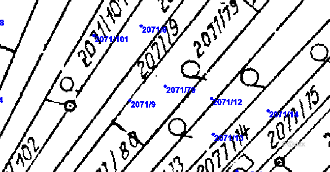 Parcela st. 2071/79 v KÚ Luleč, Katastrální mapa