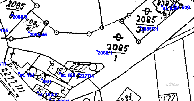 Parcela st. 2085/1 v KÚ Luleč, Katastrální mapa