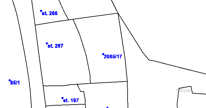 Parcela st. 2085/17 v KÚ Luleč, Katastrální mapa