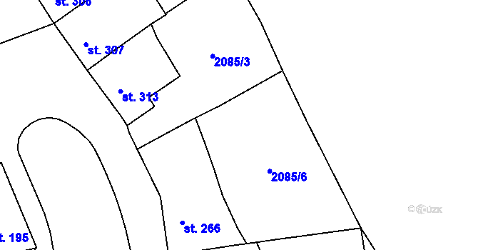 Parcela st. 2085/22 v KÚ Luleč, Katastrální mapa