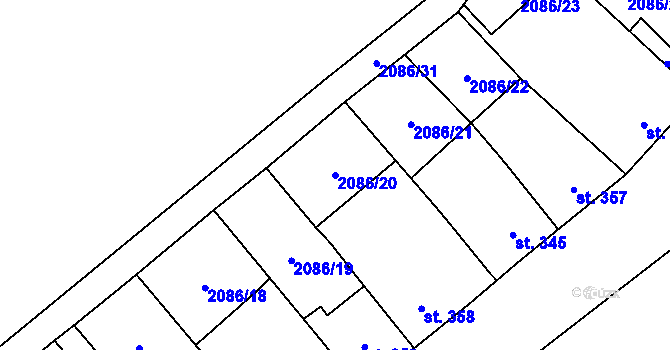 Parcela st. 2086/20 v KÚ Luleč, Katastrální mapa