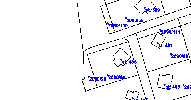 Parcela st. 2090/45 v KÚ Luleč, Katastrální mapa
