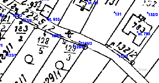 Parcela st. 2245/2 v KÚ Luleč, Katastrální mapa