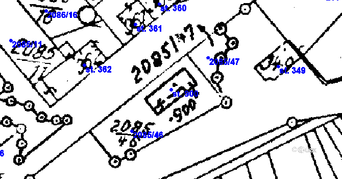 Parcela st. 900 v KÚ Luleč, Katastrální mapa