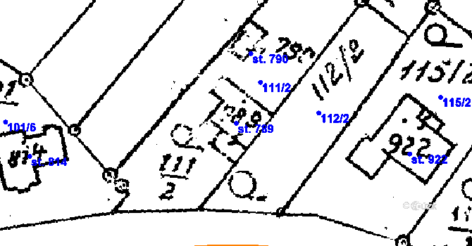 Parcela st. 789 v KÚ Luleč, Katastrální mapa
