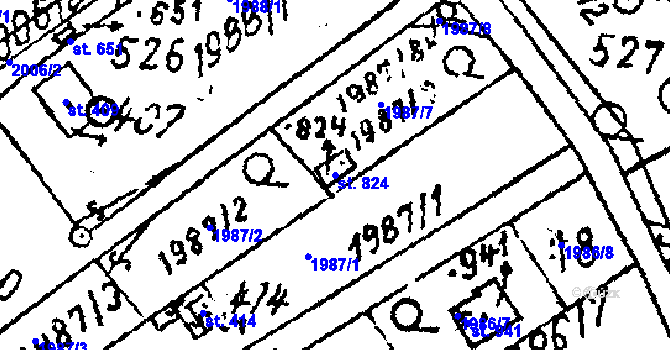 Parcela st. 824 v KÚ Luleč, Katastrální mapa