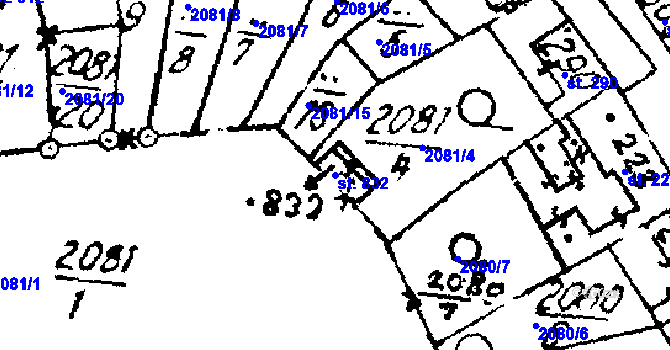 Parcela st. 832 v KÚ Luleč, Katastrální mapa